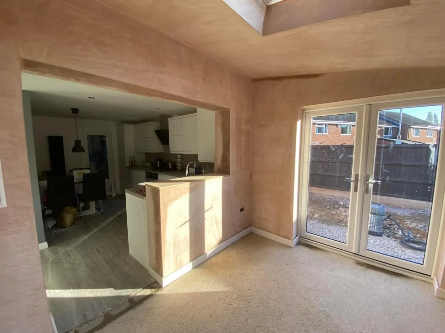 Open-plan kitchen extension with roof lantern and bi-fold doors, built in Leeds by CLM Projects