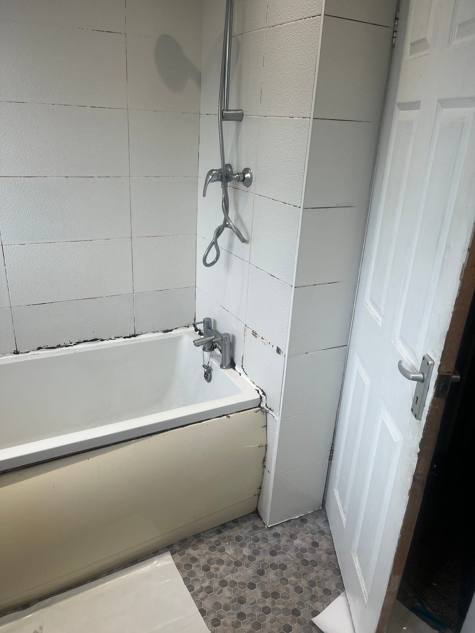 Before: Bathroom floor rebuilt after hidden leak damage, Seacroft